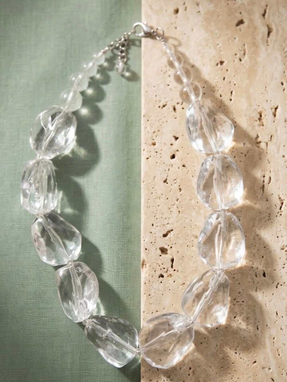 Clear Chunky Bead Statement Necklace